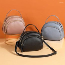 Shoulder Bags Soft Leather Crossbody Bag High Quality Genuine Round For Ladies