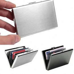 1pc Card Holder RFID Blocking Aluminium Metal Slim Thin Up Smart Wallets Men Women Busin Credit ID Wallet Card Holder b9uy#