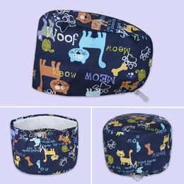 Berets Pattern Printed Caps Paediatric Clinic Work Hats Breathable Lab Scrub Gorros Quirurgicos Dental Surgeon K3