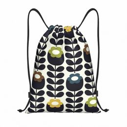 orla Kiely Floral Fabric Drawstring Backpack Sports Gym Bag for Women Men Scandinavian Training Sackpack k2l9#