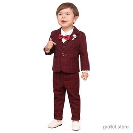 Suits Kids Birthday Dress Children Party Costume 2-12 T Flower Boys Jacket+vest Pants Bowtie 4pcs Formal Wedding Suit Gentleman