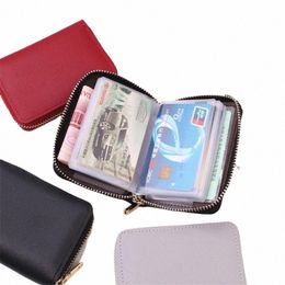 26 Bits Zipper Leather Women Men Busin Card Holder Wallet Case ID Bank Credit Card Holder Protective Case Card Wallet Y7Y9#