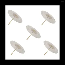 Umbrellas 5PCS Paper Parasol 60Cm Beach Umbrella White DIY Pography Props For Baby Shower Party Wedding