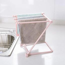 Kitchen Storage Foldable Towel Rack Plastic Rag Vertical Desktop Dish Cloth Drain Shelf Multi-Function Supplies