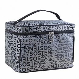 extra Large Capacity Woman Cosmetic Bags Big Travel Toiletry Bag Letter Pattern Necary Organiser Makeup Bag Storage ZL100-D S2Og#