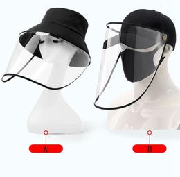 Bucket Hat Face Shield Adjustable Full Face Cover Isolation Protective Mask Baseball Cap Prevent Droplets Protective Product GH0696934360