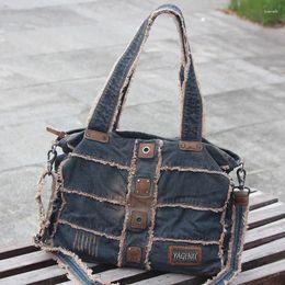 Evening Bags Vintage Denim Tassel Shoulder Bag Large Capacity Mommy Backpack European And American Fashion Street Style Women Special