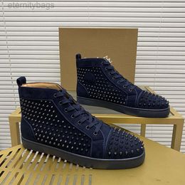 top quality mens stylish studded shoes handcrafted real leather designer rock style unisex red soles shoes luxury fashion womens diamond encrusted casual shoe 0007