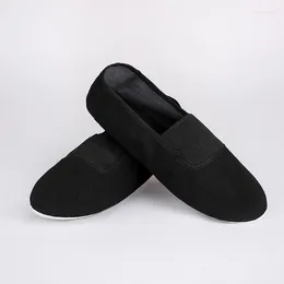 Dance Shoes EU22-45 Full Leather Sole Black White Flat Yoga Teacher Fitness Gymnastic Ballet For Kids Woman Man