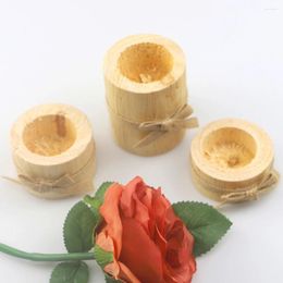 Candle Holders 8 Pieces Holder Exquisite Wood Craft Desktop Candleholders Home Decor Tealight Candles For Indoor Scene Layout