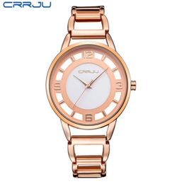 2022 CRRJU Luxury Brand Fashion Gold Woman Bracelet Watch Women Full Steel Quartzwatch Clock Ladies Dress Watches relogio feminin8062394