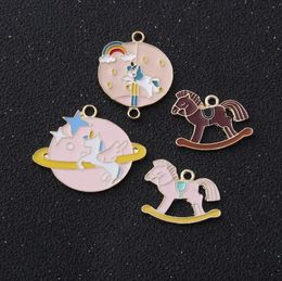 gold unicorn charms alloy horse pendants for diy Jewellery accessories for necklace bracelet Making findings4912532