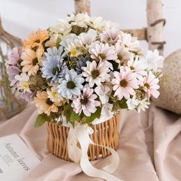 Decorative Flowers 1Pc Colorful Artificial Flower Daisy Bouquet For Wedding Bridal Fake Living Room Vase Ornaments Home Decor