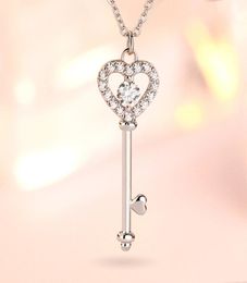 2020 LOVE Key Pendant Rose 925 Sterling Silver Necklace for Women Vintage Collar Costume Jewelry9149361