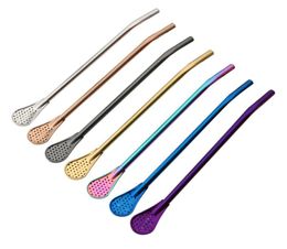 Stainless Steel Straws Metal Drinking Straws Filter Stirring Spoon Straws For Yerba Mate Tea Bombilla Gourd Drink Accessories EEA15020175