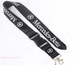 Whole 50 pcs Popular car brand benz BBA lanyard Industries Removable Key Chains Badge Pendant Party Gift moble phone lanyard3531122