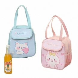 carto Portable Bento Lunch Box Bag Thermal Insulati Belt Lunch Bag Carrying Office Workers Primary School Students Lcheras 81G6#