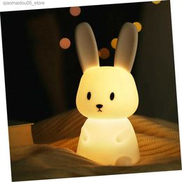 Lamps Shades New LED Night Light Bedroom Light Touch Sensor Silicone Animal Charging Light Childrens Cute Gift Q240416