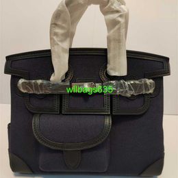 Cargo Totes Bk Cloth Handbag 2024 New Genuine Leather Womens Bag with Canvas Fashion Platinum Bag Insert Bag Handheld High End Trendy Womens Ba have logo HBQ0PT