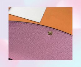high quality designer wallet Emilie pures long luxury fashion women leather old flower white plaid bag 61u27386653
