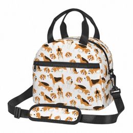 cute B Dog Insulated Lunch Bag Water Resistant Bento Tote Bag Reusable Thermal Lunch Box for Work School Picnic Travel q1Oy#