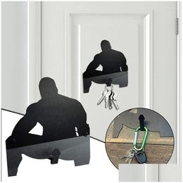 Hooks Rails 2Pc Black Metal Barry Wood Key Holder Hook Adt Funny Creative Wall Hanging Drop Delivery Home Garden Housekee Organiza Dhfkz