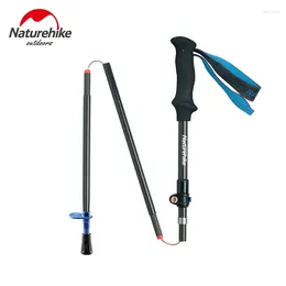 Trekking Poles Naturehike 2024 Ultralight Carbon Fibre 5-sections Foldable Adjustable Walking Hiking Sticks Outdoor NH18D010-Z