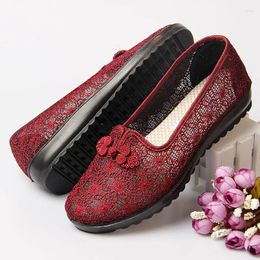 Casual Shoes Mother Summer Cloth Women Lace Knitting Breathable Female Non-slip Soft Bottom The Elderly Sandals 35-43