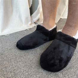 Slippers Winter Warm Mens Home Indoor House Plus Size Non Slip Plush Soft Comfy Fluffy Floor Male Casual Shoes Flat Footwear