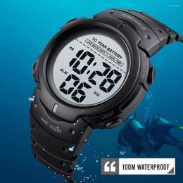 Wristwatches SKMEI 1560 Men 2 Time 10 Year Battery Alarm Clock Reloj Hombre Sport Fitness Watches Mens Digital 100M Waterproof Wrist Watch