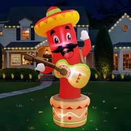 6FT Cinco De Mayo Inflatables Chili Mexican Party Decorations Blow Up May 5 Taco Sombreros Guitar Mexicano Fiesta Decor 240407