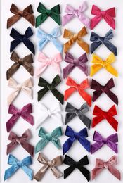 Baby Girls Bows Hairclips Solid Velvet Barrettes Toddler Party Hair Clips Kids Barrette Designer Boutique Hair Accessories 26 Colo1596296