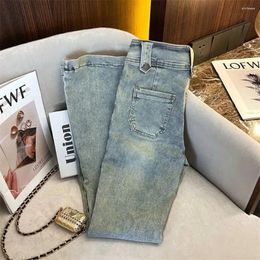 Women's Jeans Streetwear High Waist Women Winter Y2K Casual Chic Skinny Flare Pants Female Korean Style Harajuku Black Denim Trousers