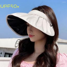 Wide Brim Hats UV Protection Sun Hat Soft Foldable Beach Dual Use Hair Hoop Girl