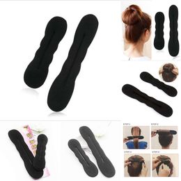 New 2 Pc (One Big Another Is Smal) Hair Styling Magic Sponge Clip Foam Bun Curler Hairstyle Twist Maker Tool Hot Sale