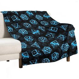 Blankets D20 Dice Set Pattern (Blue) Throw Blanket Retro Fashion Sofa Cute Plaid Personalized Gift