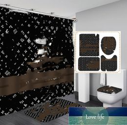 Top Factory Direct Shower Curtain Waterproof and Mildew-Proof 3d Digital Printing Polyester Shower Curtain Non-Slip Toilet Three-Piece Set