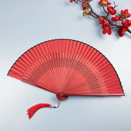 Decorative Figurines Chinese Black Folding Fan Bamboo Large Personalised Foldable Portable Abanico De Mano Plegable Fans For Home