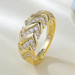 Cluster Rings S925 Silver Wave Sparkling Pairing Ring Fashion Jewellery Romantic Series Wholesale