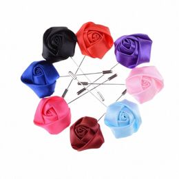 yo CHO Wedding Boutniere Groom Brooch Pins Silk Rose Fr Buttholes Men Suit Wedding Frs Accories Prom Decoratis N5DC#