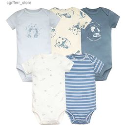 Rompers New Cartoon Baby Boys Girls Bodysuit 3-5PCS Short Sleeve 100% Cotton Baby Clothes 0-24Months Newborn Body Bebe Jumpsuit Clothing L410