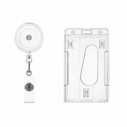 working Permit Pass Work Card Clips Chest Tag Holders Reel Translucent Retractable ID Badge Reel for Badge Holder Keychain Style d4Ld#
