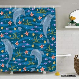 Shower Curtains Leopard Tiger Dolphin Animal 3D Digital Printing Waterproof Curtain Bathroom Privacy Partition Non-slip Bath Mat