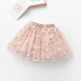 Baby flickor korta kjolar sommarkoreanska barns prinsessor kjolar barns mesh danskjolar baby puff kjolar 240410