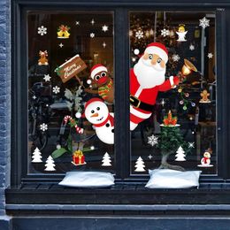 Window Stickers 60CM 90CM Large Size Christmas Wall Fashion Santa Claus Room Decoration PVC Year Home Decor Removabl