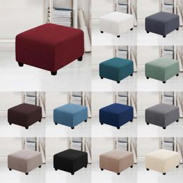 Chair Covers Practical Foot Rest Cover Washable Polyester Stool Elastic Square Footstool For Slipcovers Protector