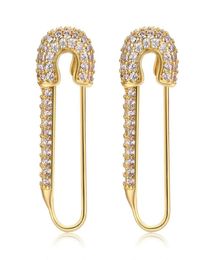 Safety Pin silver Hoop Earrings for Women Girls with Cubic Zirconia Dangle Drop Stud Post Pave earrings6377601