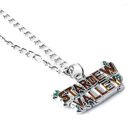 Pendant Necklaces Vintage Stardew Valley Enamel Necklace For Men Women Trendy Metal Chain Choker Fans Collectible Jewelry Gifts