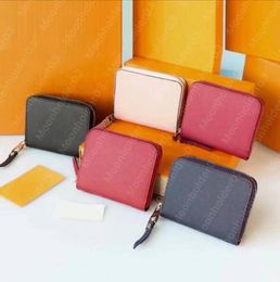 Card Holder mini Wallets coin Purse Designer Bags mens Embossing wallet women zipper Purses Solid color printing pattern Fashion b8728692