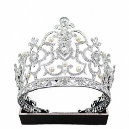tiaras And Crowns For Women Baroque Big Tiaras Large Pageant Wedding Crowns Headdr Crystal Headband Jewelry Accories Gifts 19v5#
